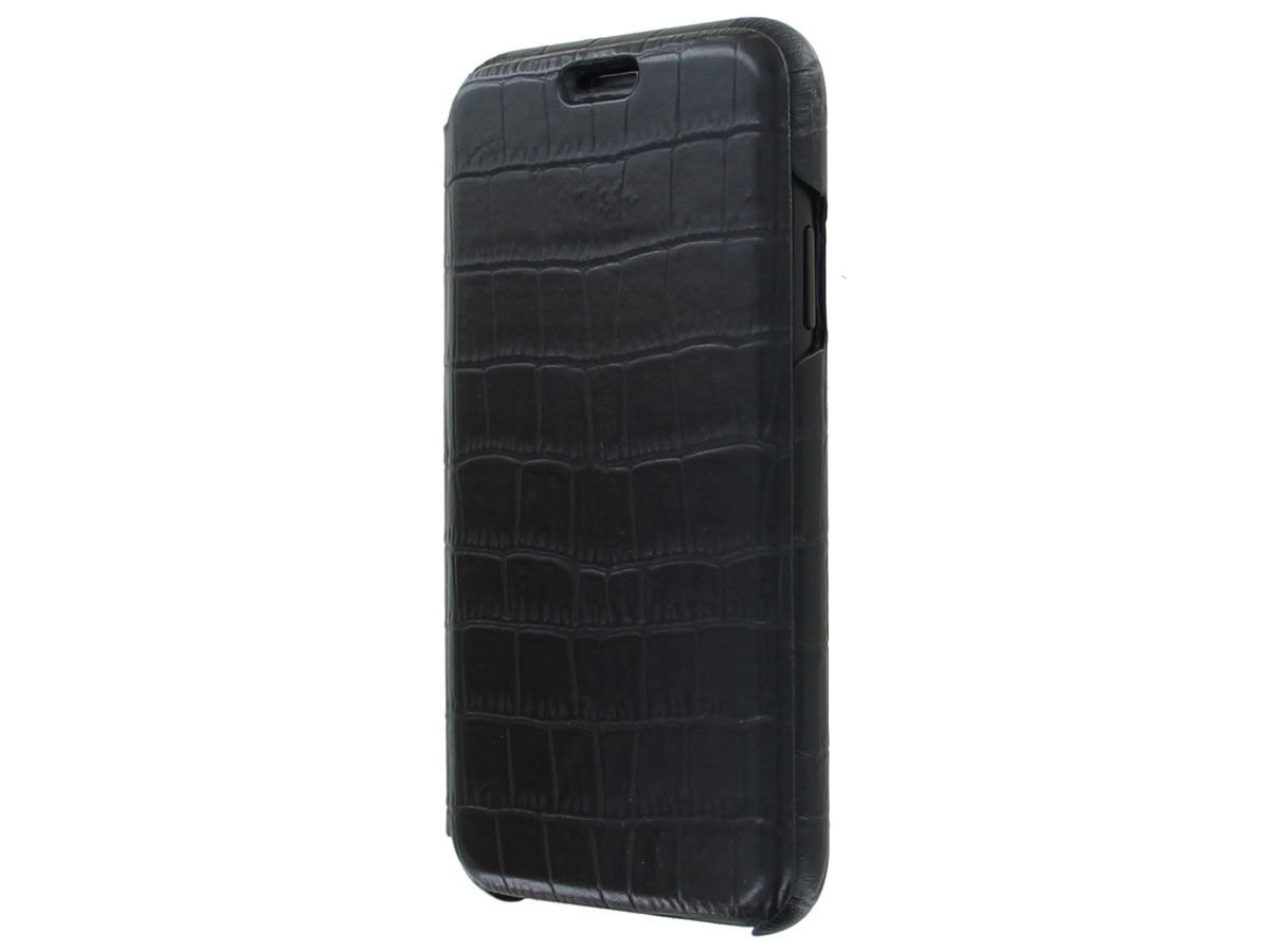 Graffi Oyster Croco Zwart Leer - iPhone 11 hoesje