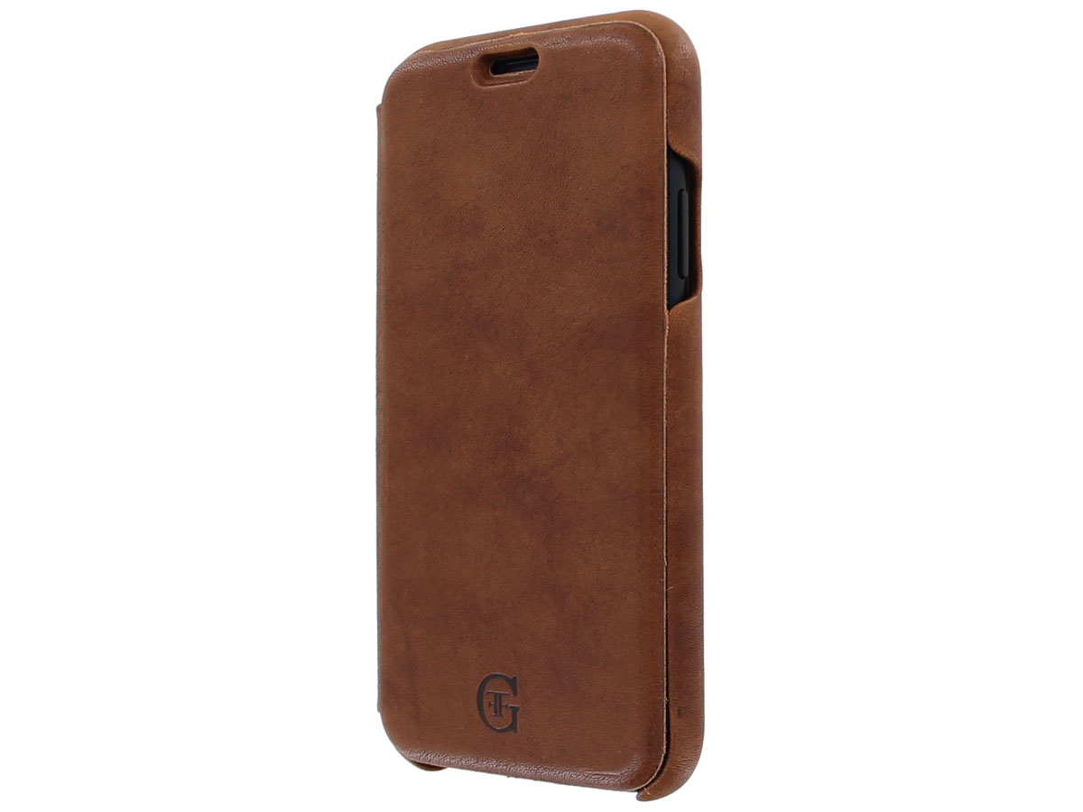 Graffi Oyster Folio Bruin Leer - iPhone 11 hoesje