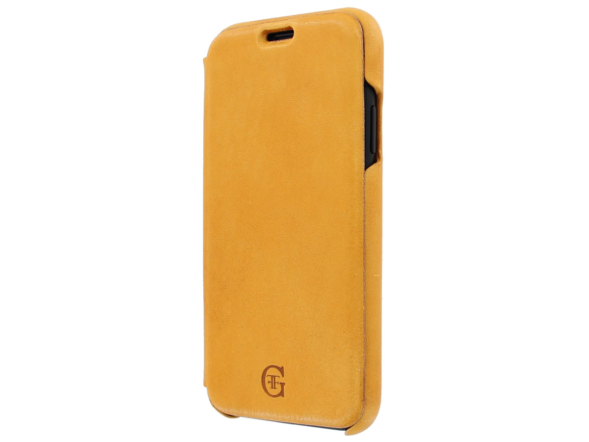 Graffi Oyster Folio Geel Leer - iPhone 11 hoesje