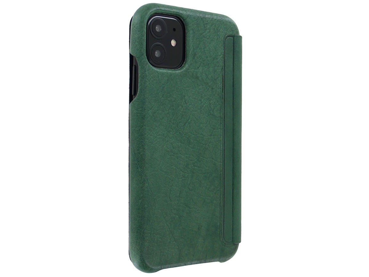 Graffi Oyster Folio Groen Leer - iPhone 11 hoesje