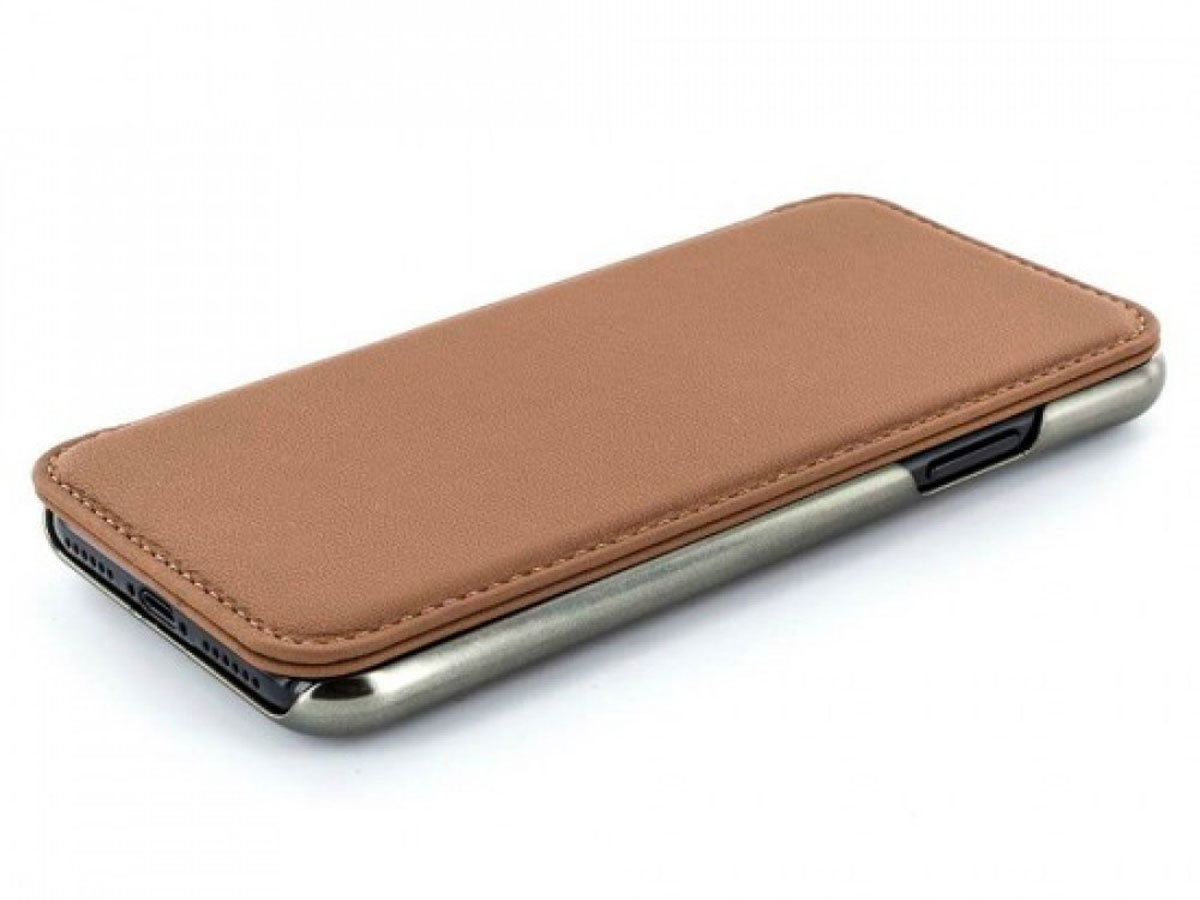 Greenwich Blake Folio Saddle/Gunmetal - iPhone 11/XR Hoesje Leer