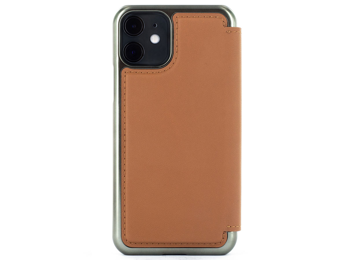 Greenwich Blake Folio Saddle/Gunmetal - iPhone 11/XR Hoesje Leer