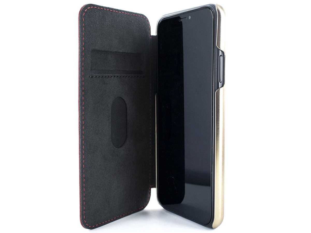 Greenwich Blake Folio Scarlet/Gold - iPhone 11 Hoesje Leer