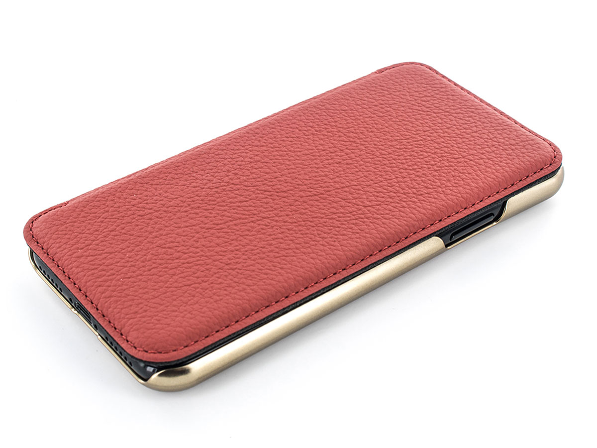 Greenwich Blake Folio Scarlet/Gold - iPhone 11 Hoesje Leer