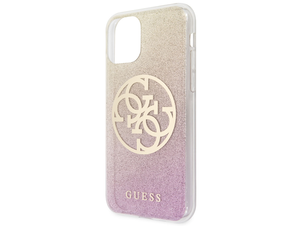 Guess 4G Glitter TPU Case Gold Pink - iPhone 11/XR hoesje
