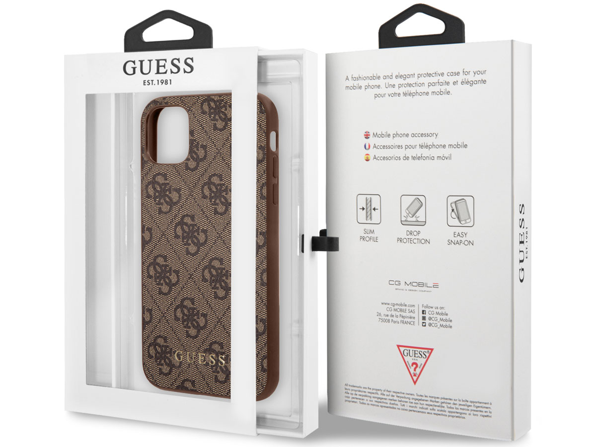 Guess 4G Monogram Case Bruin - iPhone 11/XR hoesje