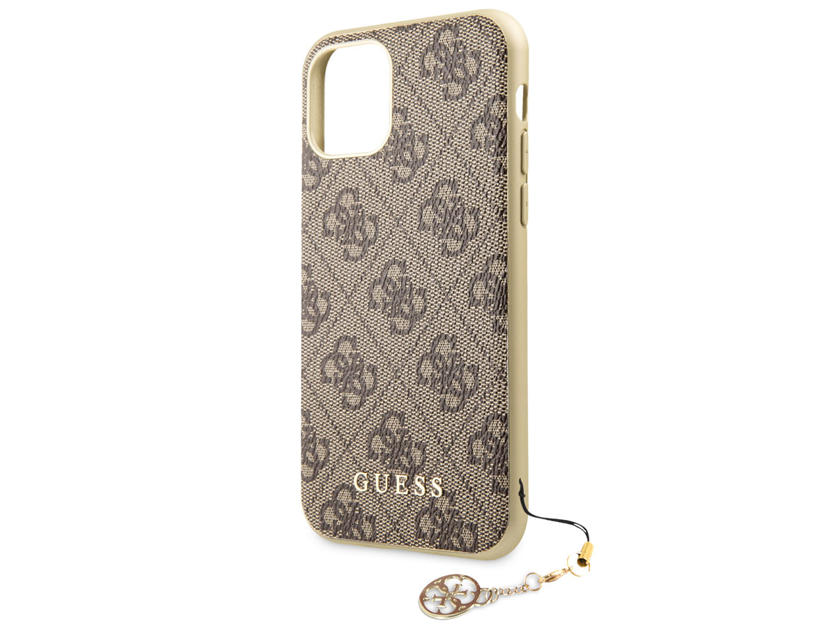 Guess Monogram Charm Case Bruin - iPhone 11/XR hoesje