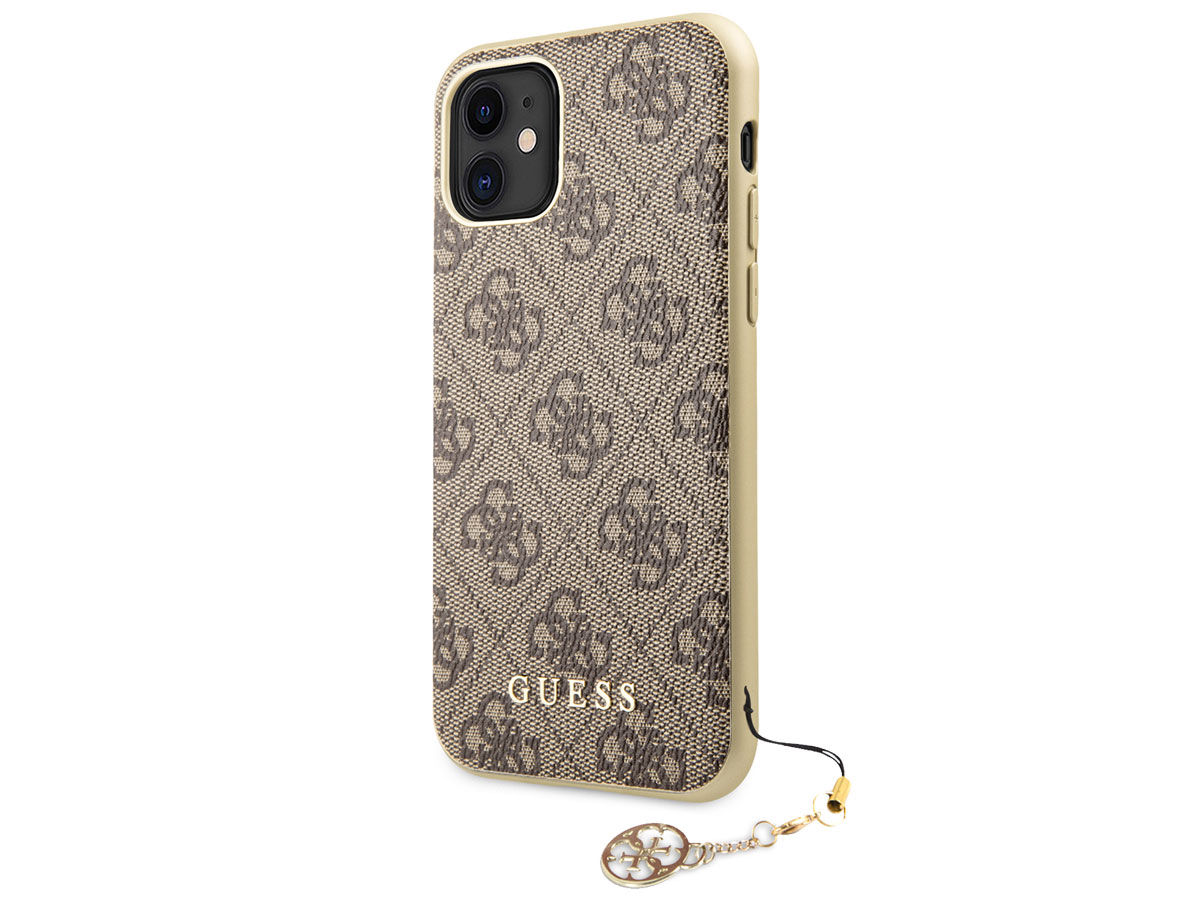 Guess Monogram Charm Case Bruin - iPhone 11/XR hoesje