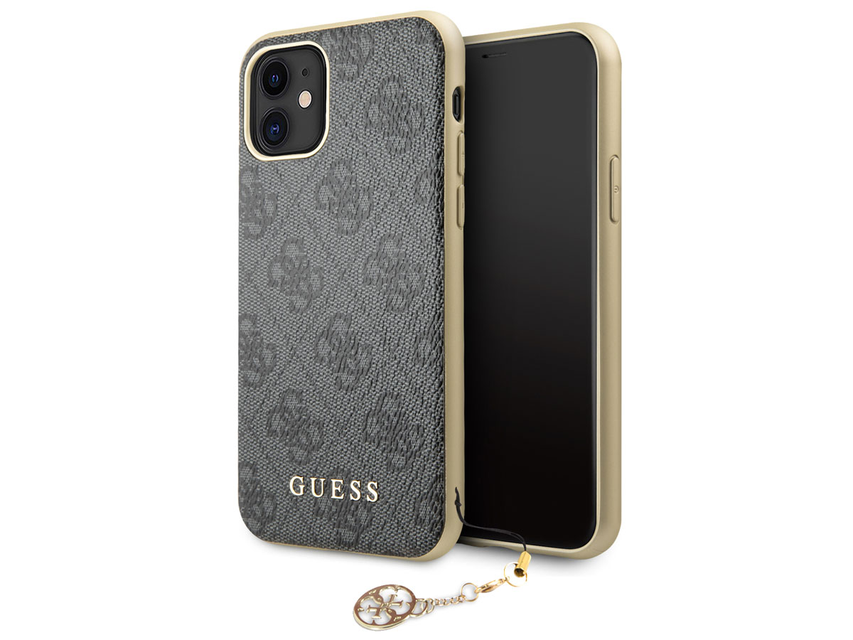 Guess Monogram Charm Case Grijs iPhone 11/XR hoesje