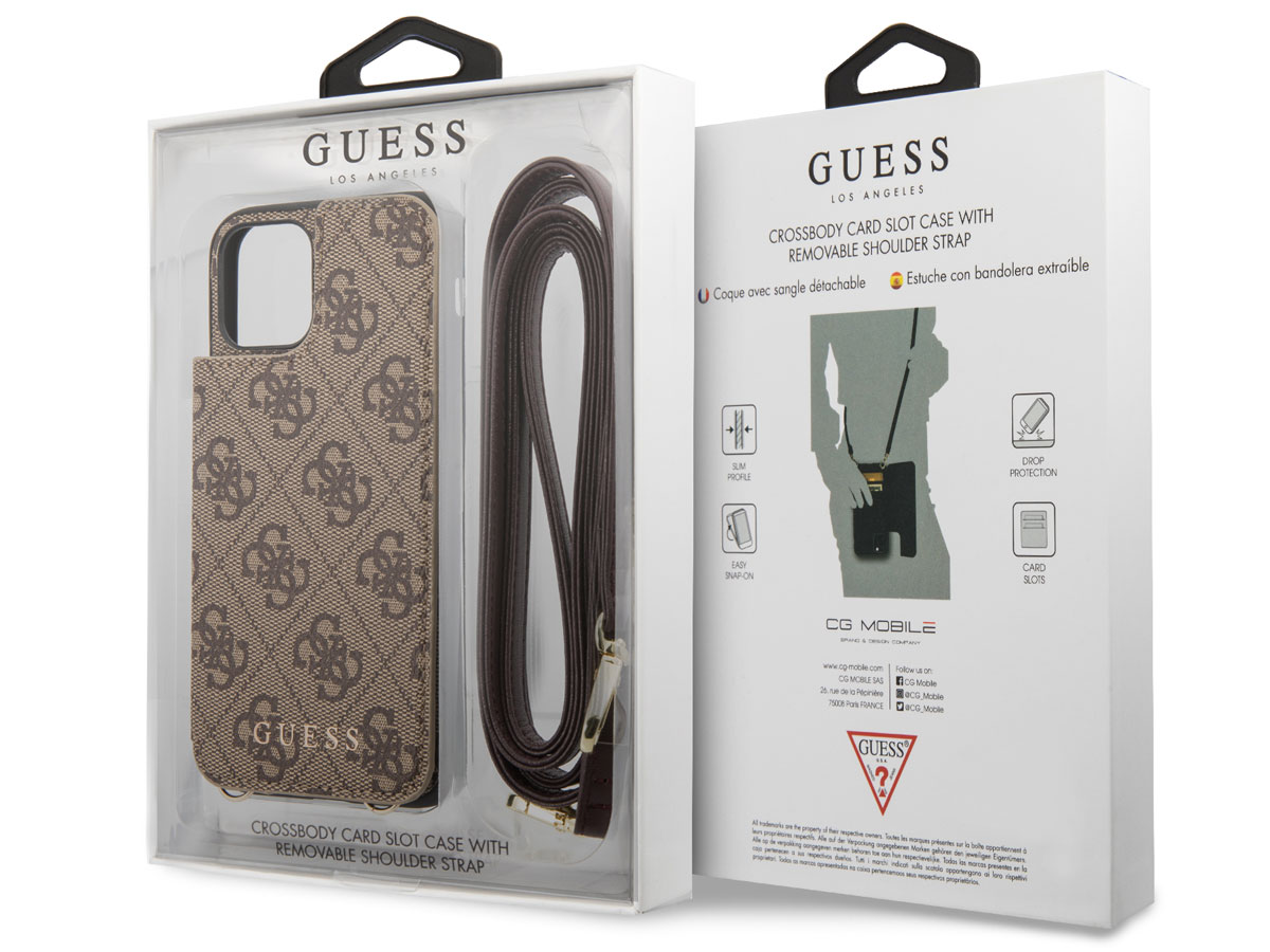 Guess 4G Crossbody Case Bruin - iPhone 11/XR hoesje