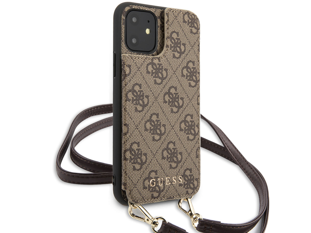 Guess 4G Crossbody Case Bruin - iPhone 11/XR hoesje