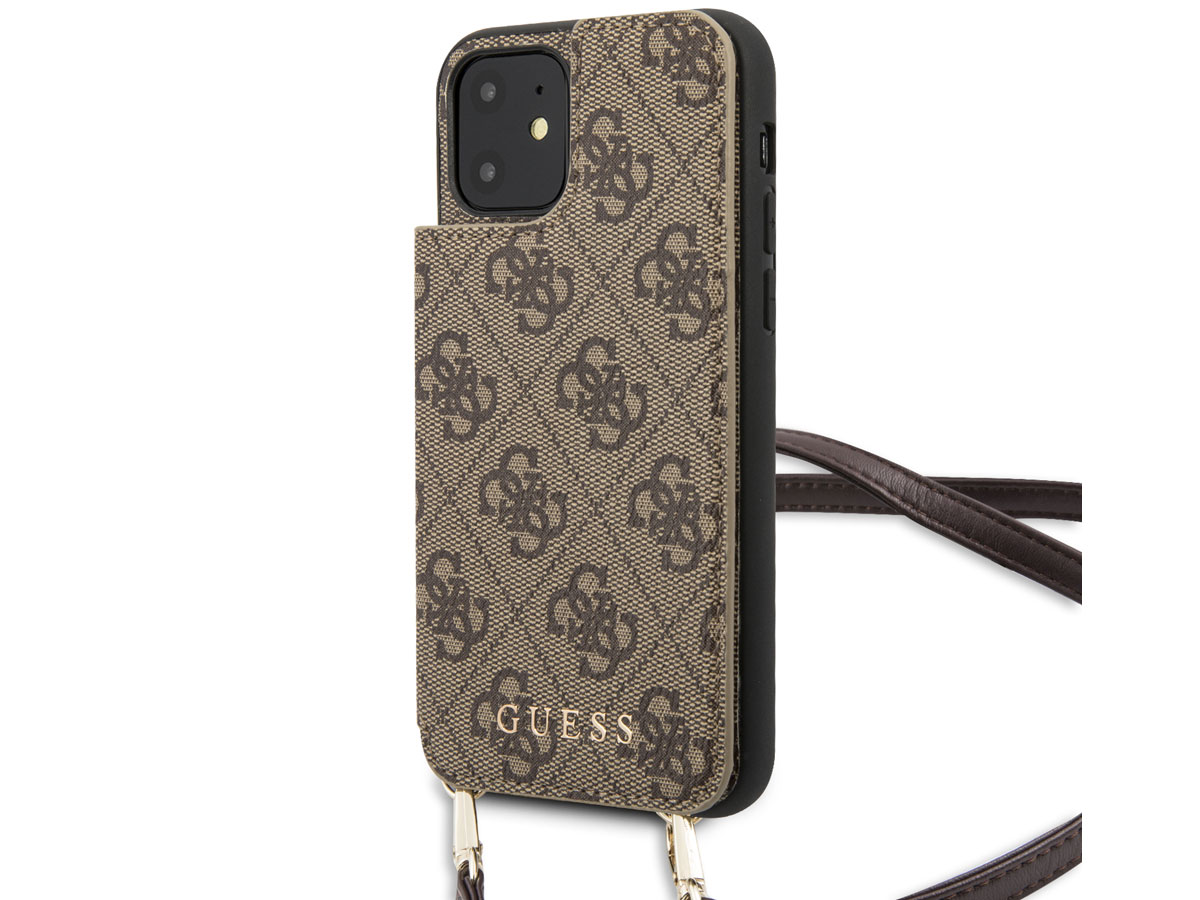 Guess 4G Crossbody Case Bruin - iPhone 11/XR hoesje