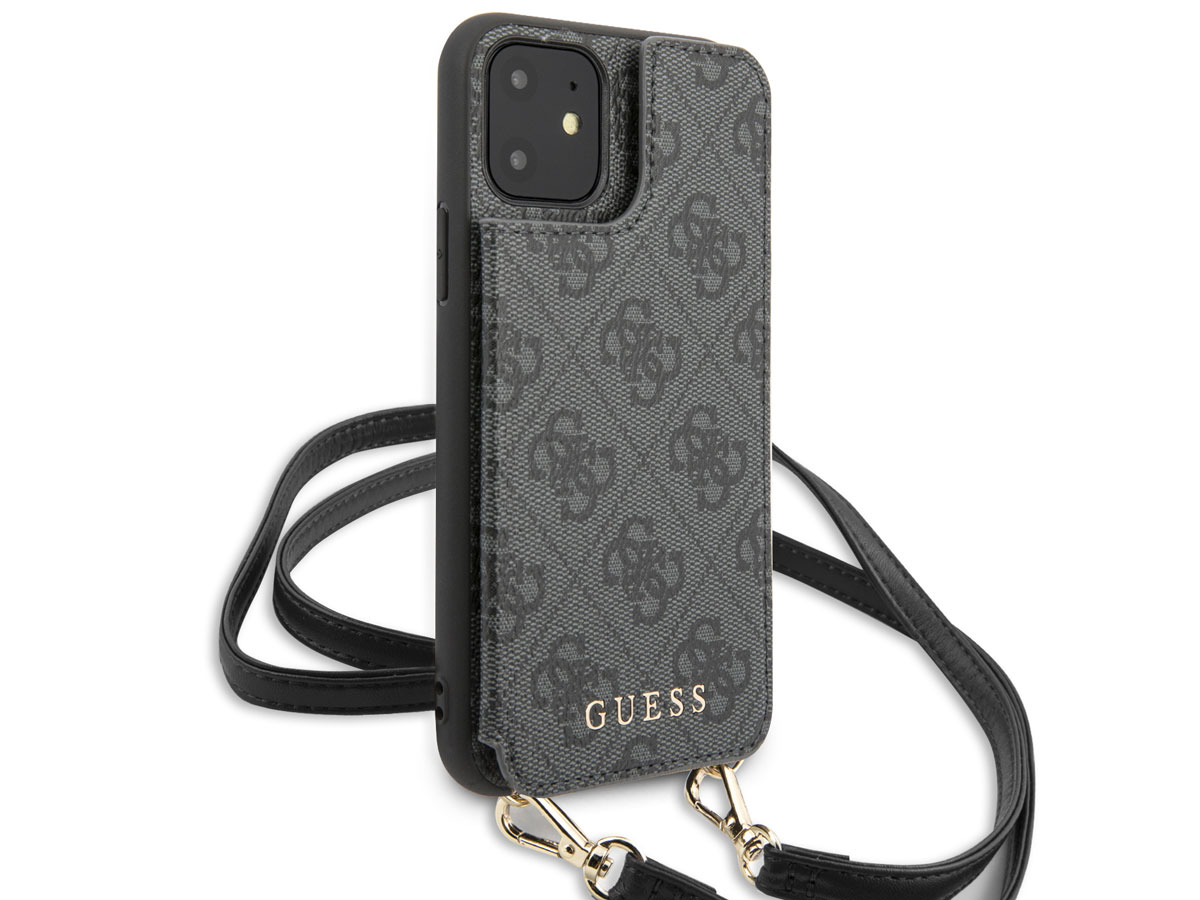 Guess 4G Crossbody Case Grijs - iPhone 11/XR hoesje