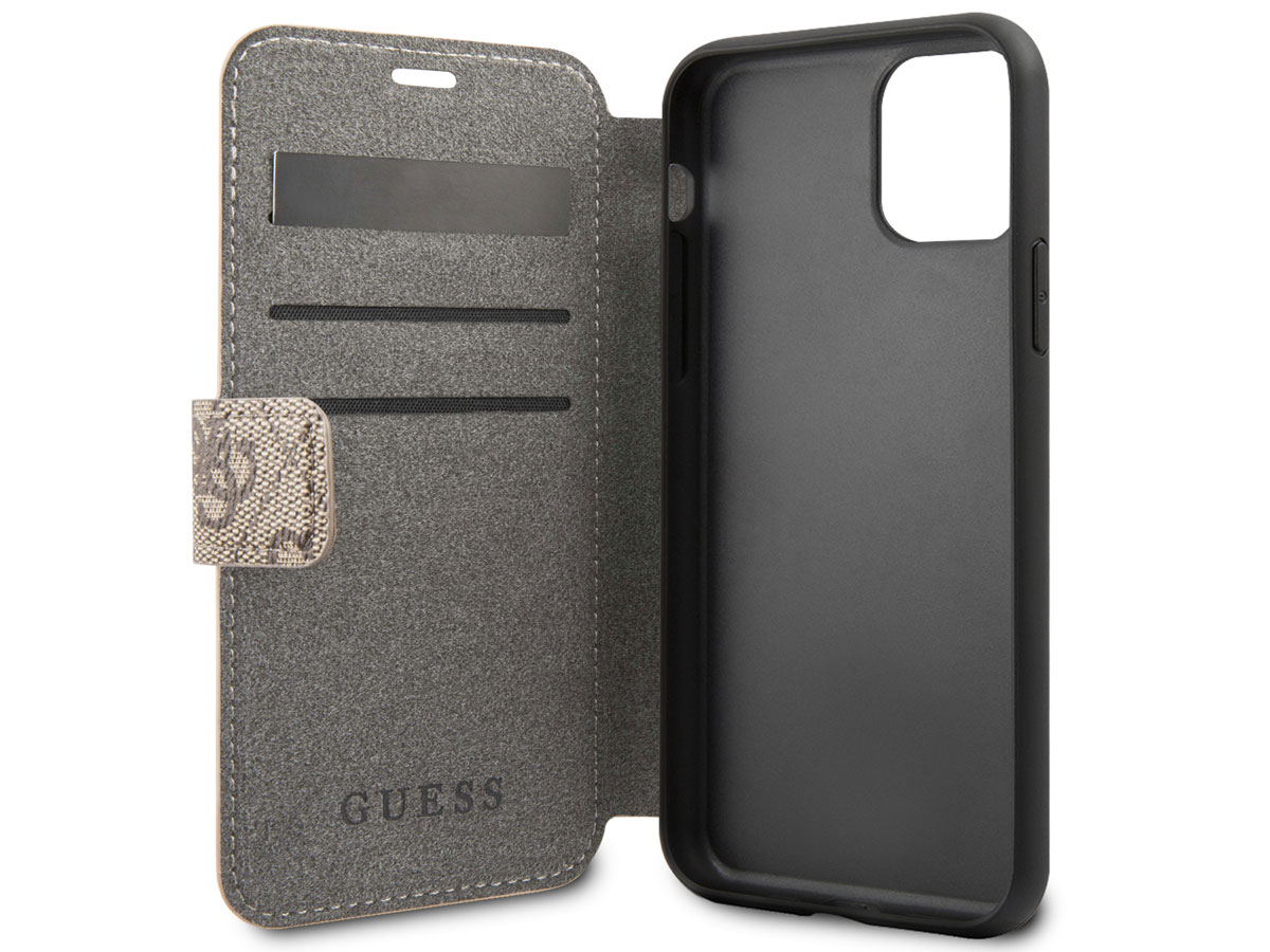 Guess Monogram Book Case Bruin - iPhone XR hoesje