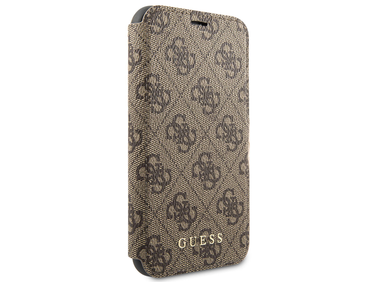 Guess Monogram Bookcase Bruin - iPhone 11 hoesje