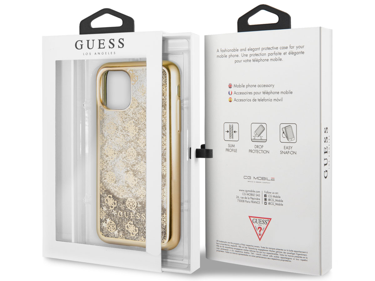 Guess Monogram Liquid Glitter Case - iPhone 11/XR hoesje
