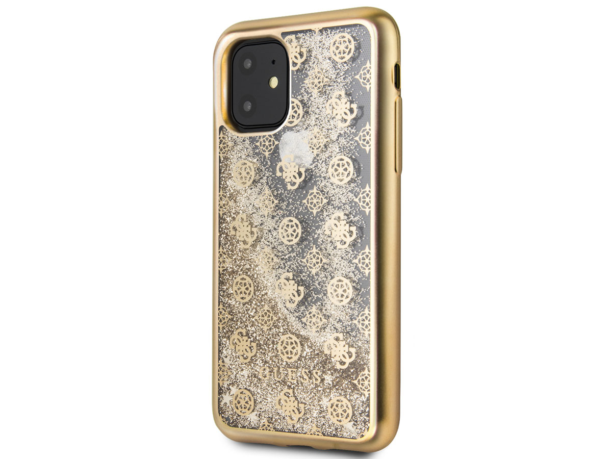 Guess Monogram Liquid Glitter Case - iPhone 11/XR hoesje