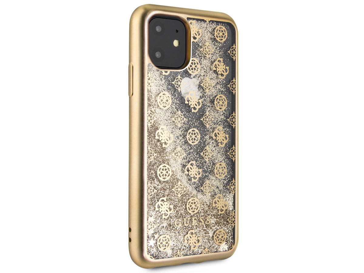 Guess Monogram Liquid Glitter Case - iPhone 11/XR hoesje