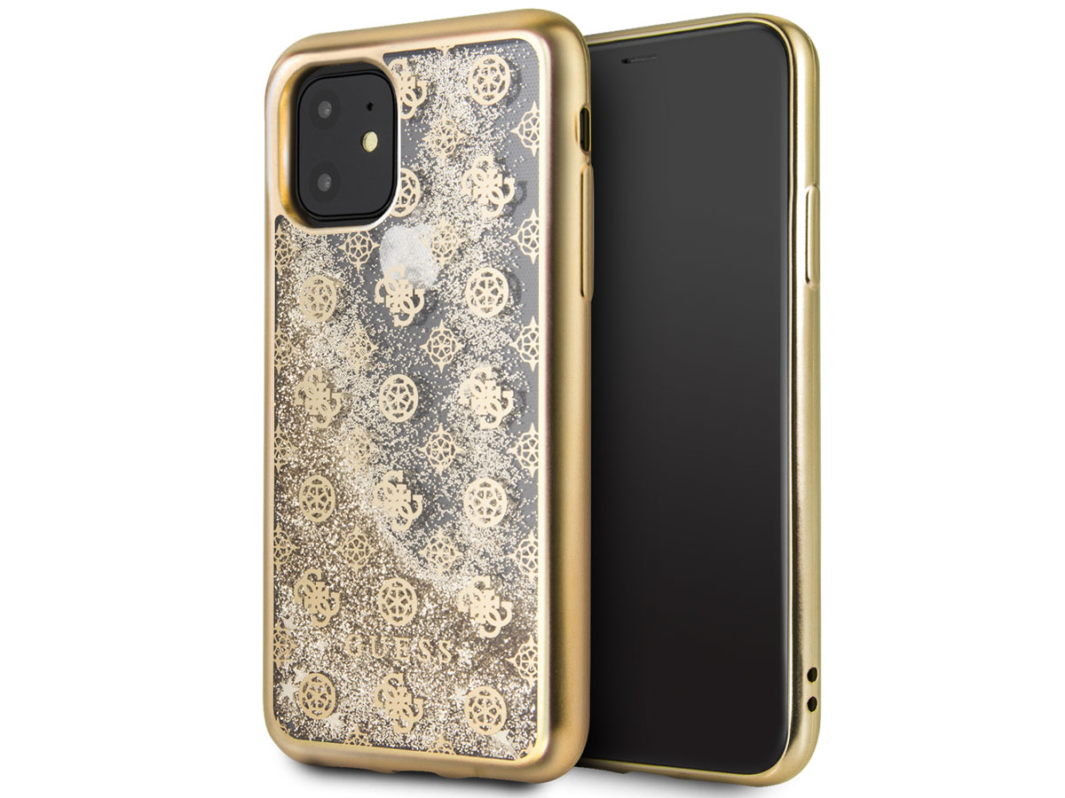 Guess Monogram Liquid Glitter Case - iPhone 11/XR hoesje