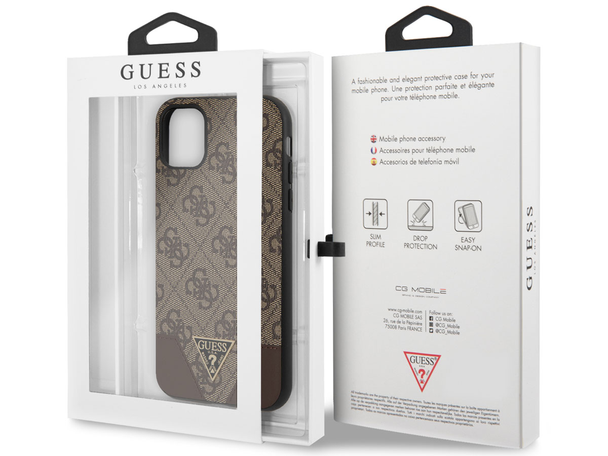 Guess 4G Triangle Case Bruin - iPhone 11/XR hoesje