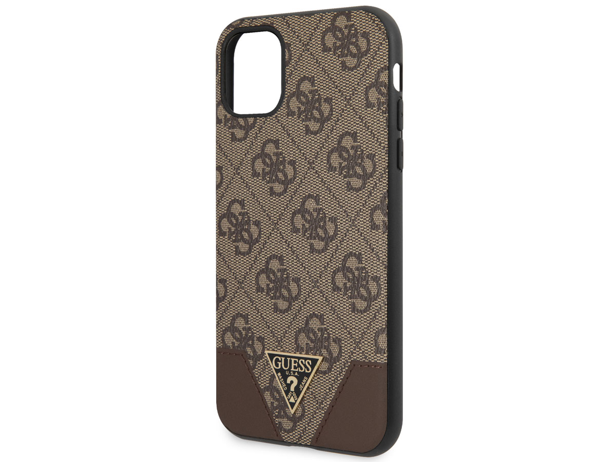 Guess 4G Triangle Case Bruin - iPhone 11/XR hoesje