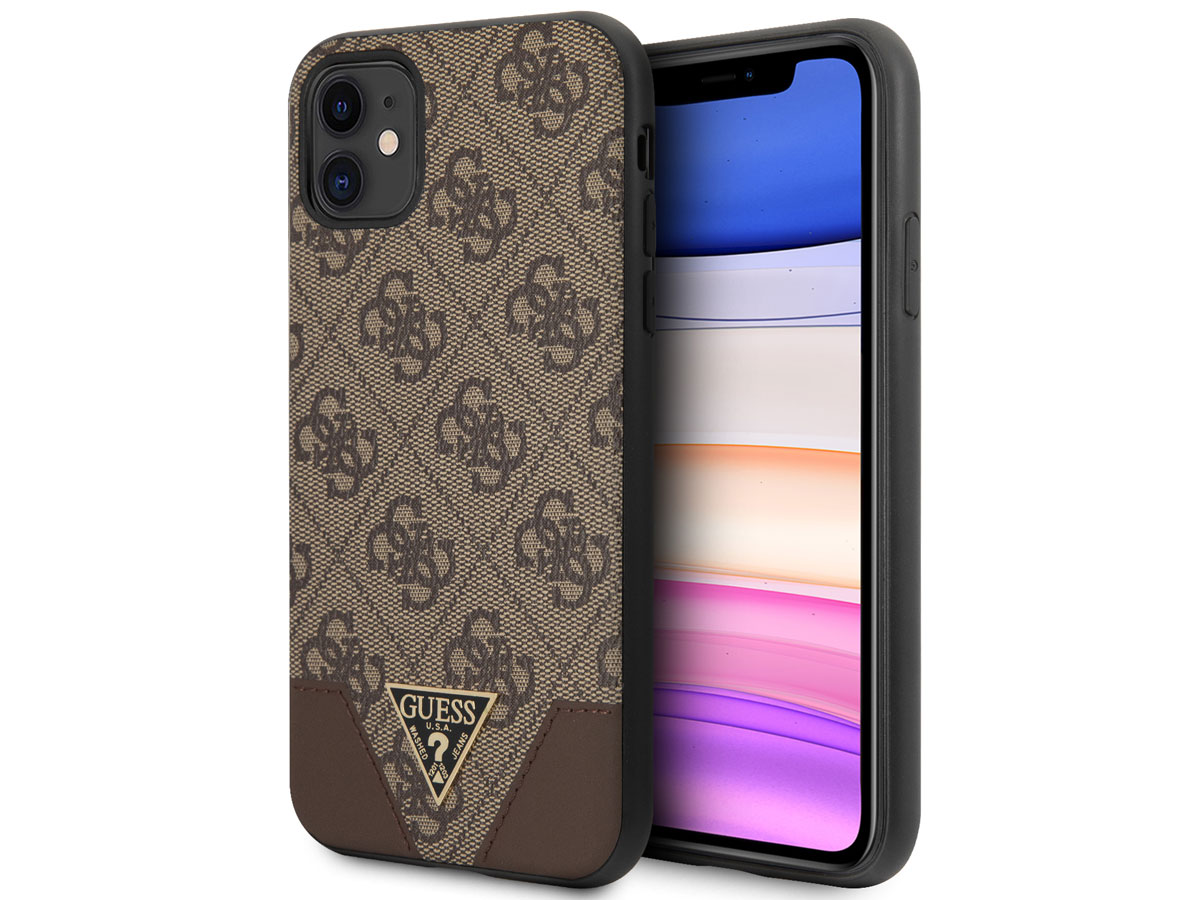 Guess 4G Triangle Case Bruin - iPhone 11/XR hoesje