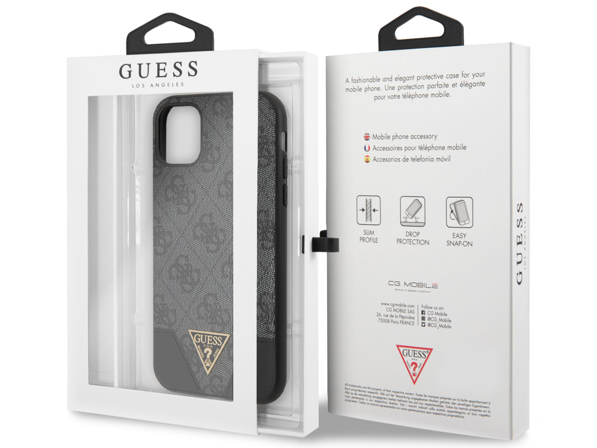 Guess 4G Triangle Case Grijs - iPhone 11/XR hoesje