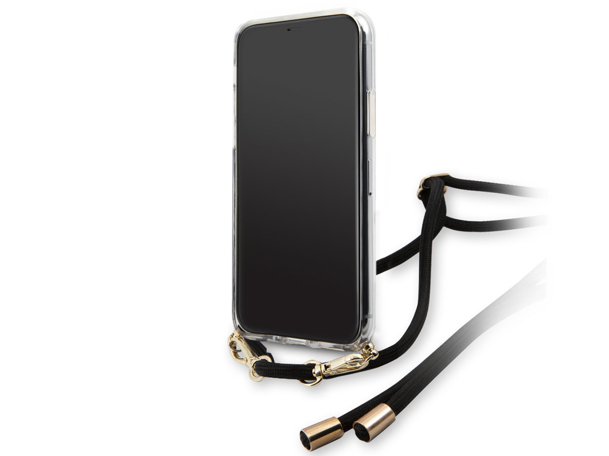Guess 4G Necklace Case Zwart - iPhone 11/XR hoesje