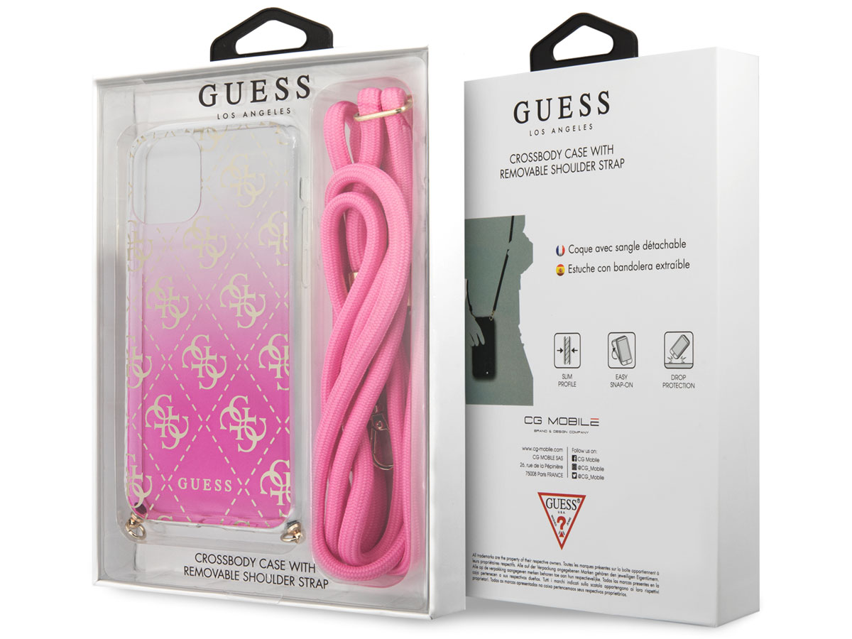 Guess 4G Necklace Case Roze - iPhone 11/XR hoesje