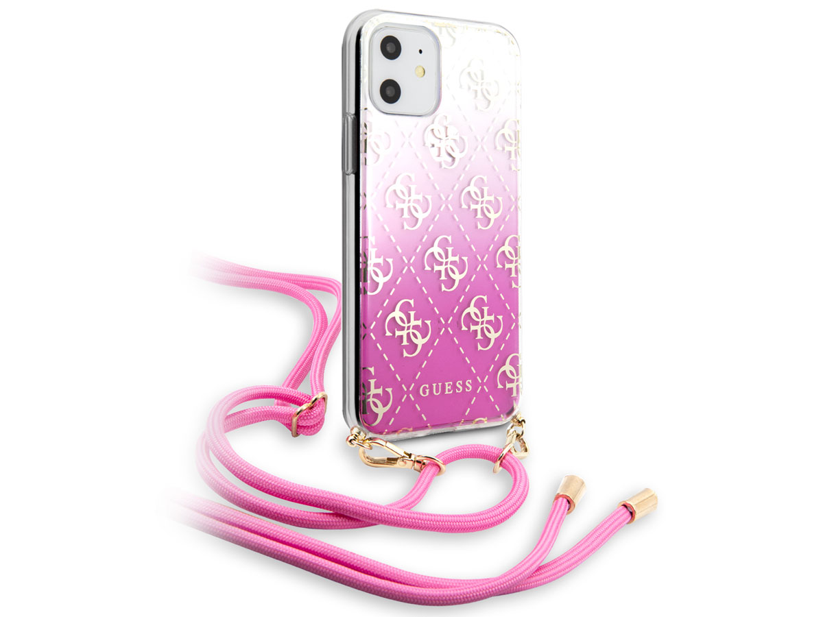 Guess 4G Necklace Case Roze - iPhone 11/XR hoesje