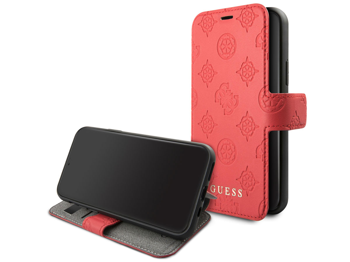 Guess 4G Peony Bookcase Rood - iPhone 11/XR hoesje