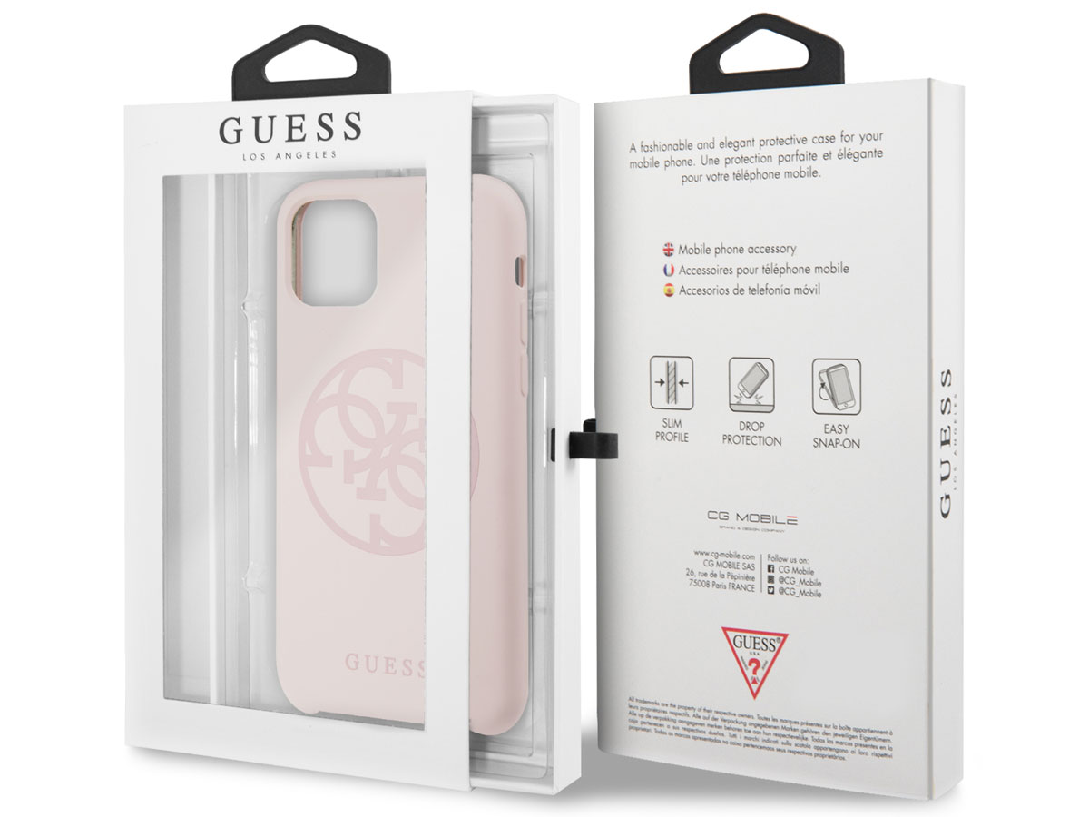 Guess 4G Silicon Hard Case Roze - iPhone 11/XR hoesje