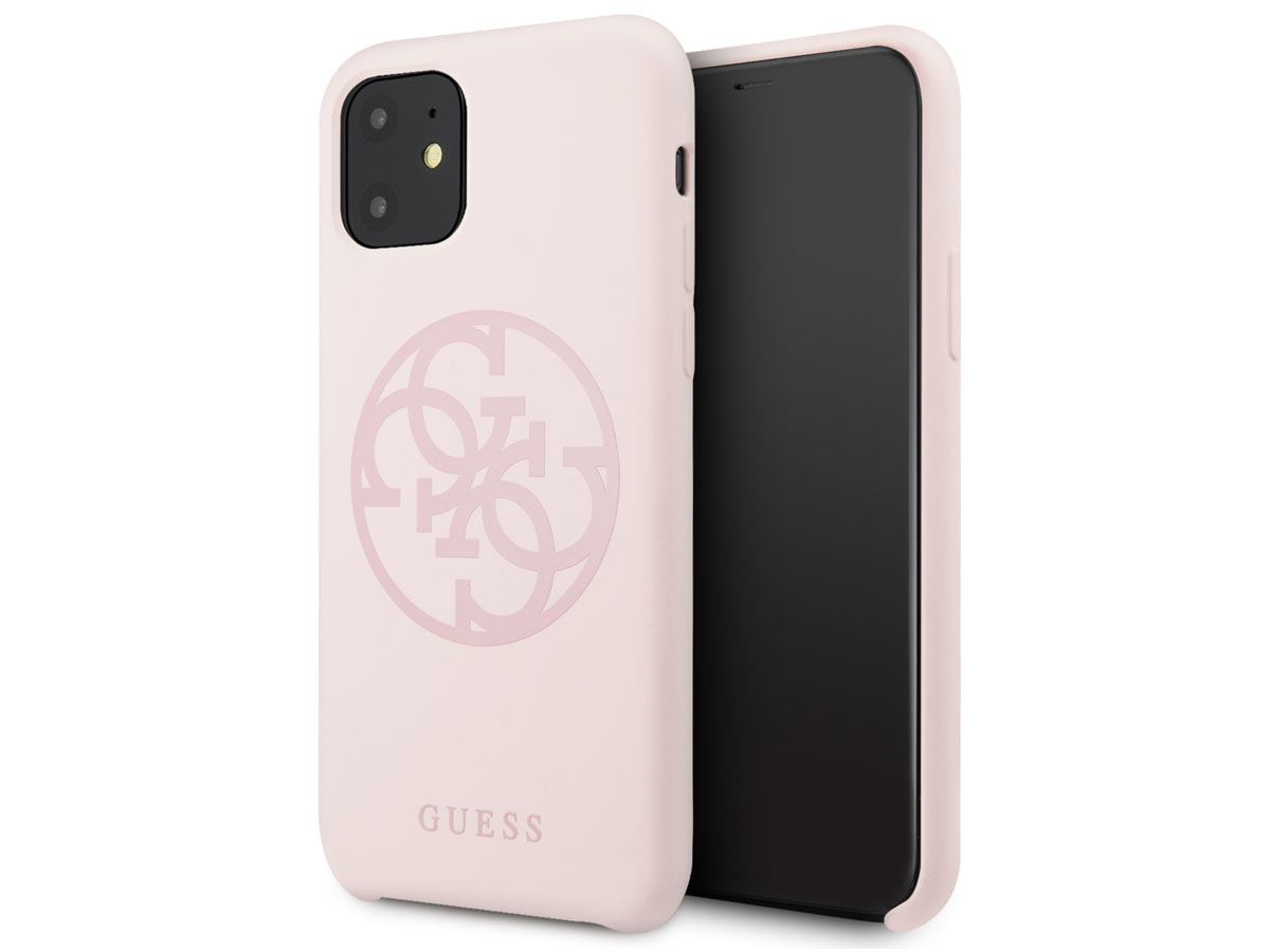 Guess 4G Silicon Hard Case Roze - iPhone 11/XR hoesje