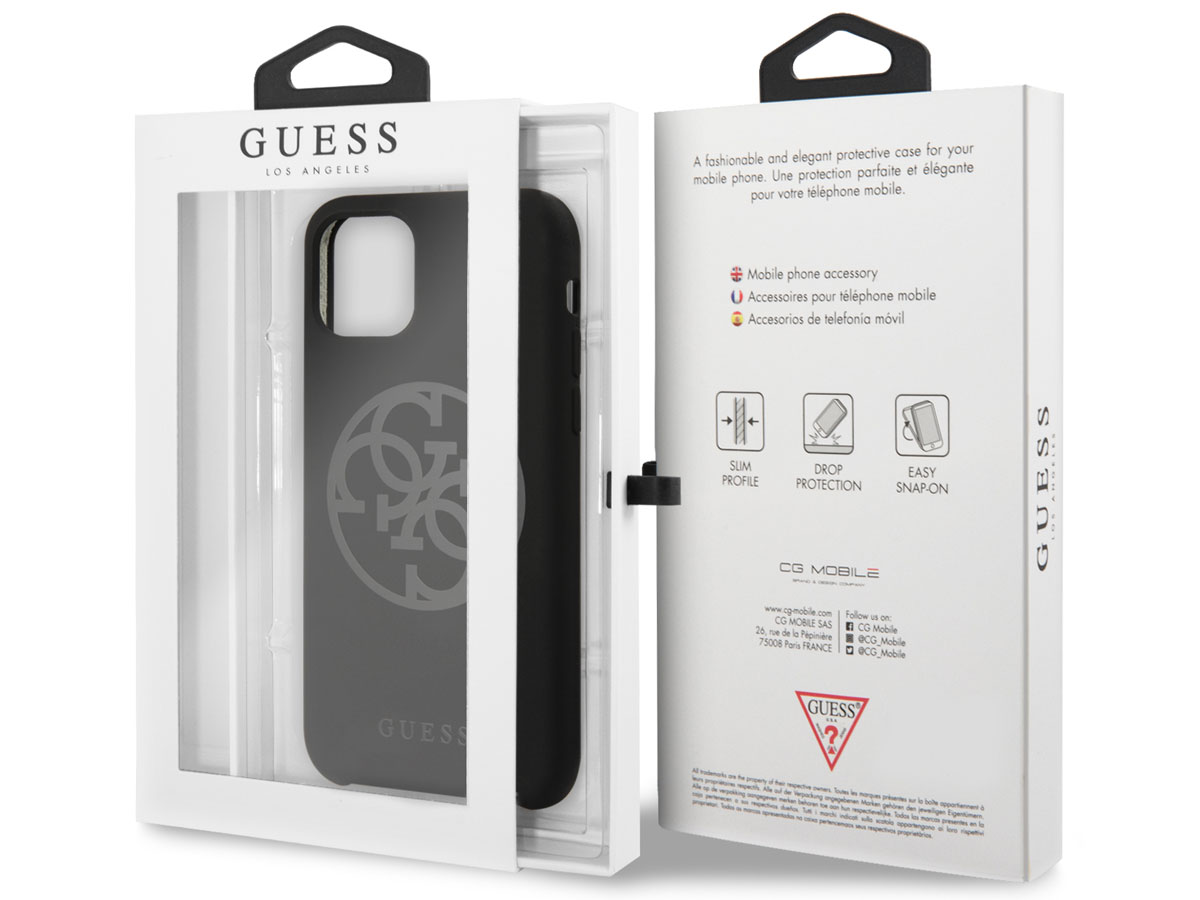 Guess 4G Silicon Hard Case Zwart - iPhone 11/XR hoesje