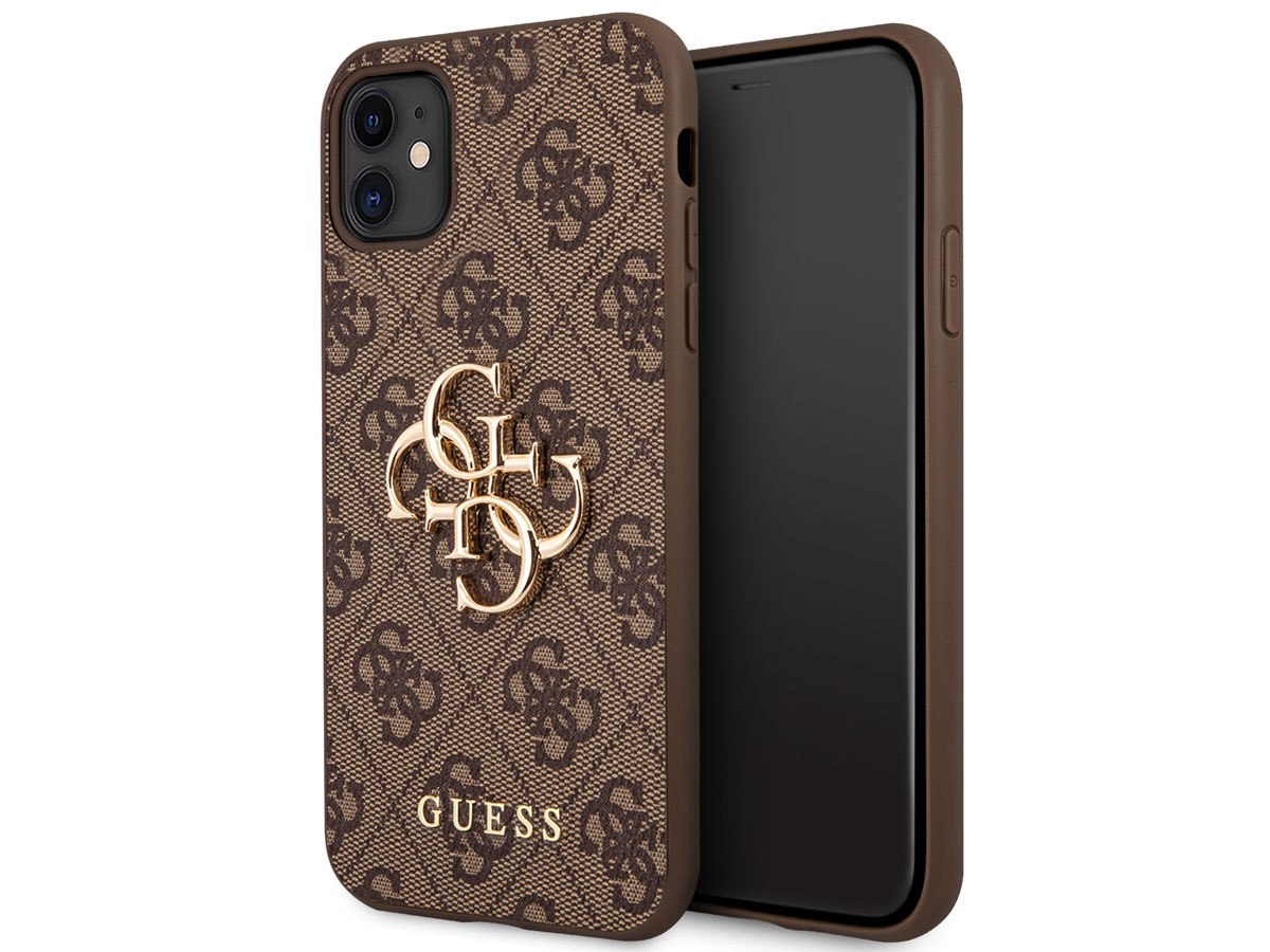 Guess Big 4G Monogram Case Bruin - iPhone 11/XR hoesje