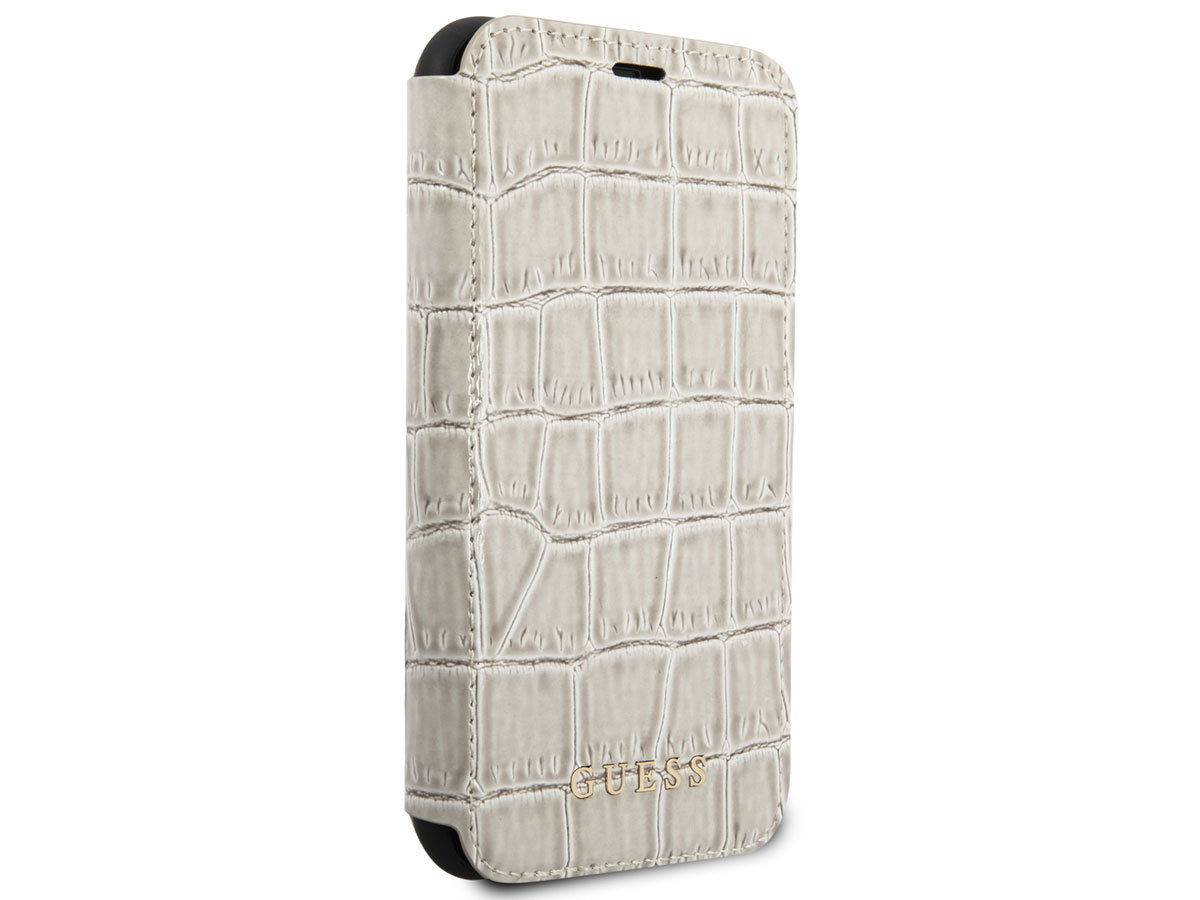 Guess Croco Bookcase Beige - iPhone 11/XR hoesje