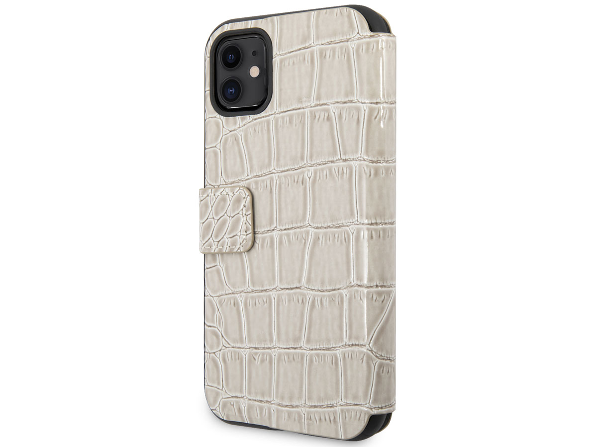 Guess Croco Bookcase Beige - iPhone 11/XR hoesje