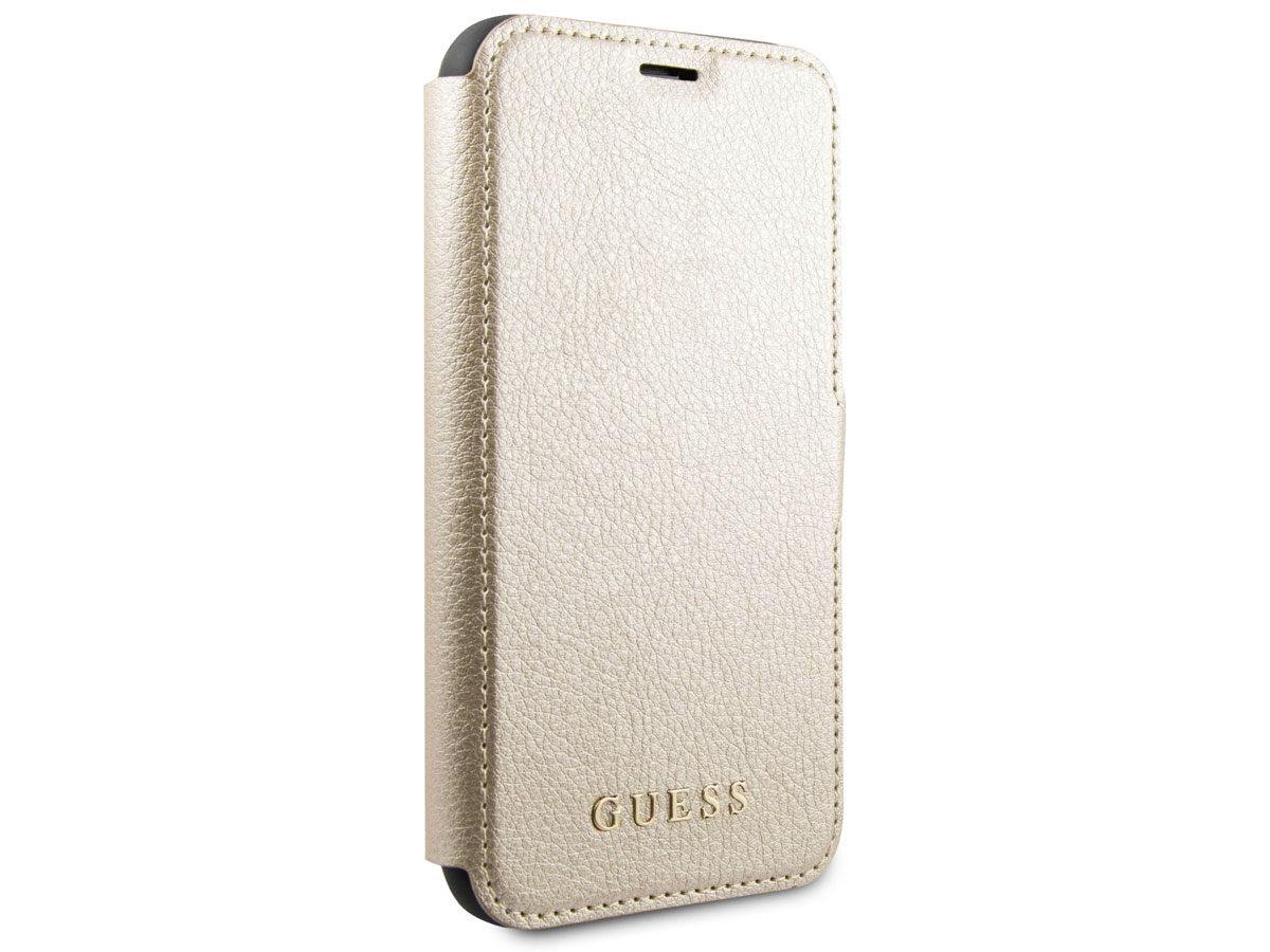 Guess Iridescent Bookcase Goud - iPhone 11/XR hoesje