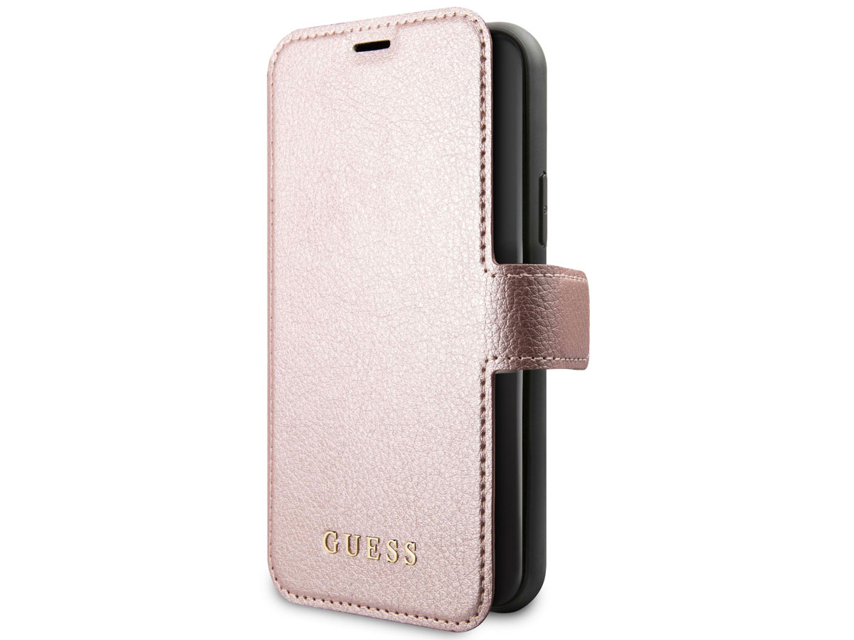 Guess Iridescent Bookcase Rosé - iPhone 11/XR hoesje