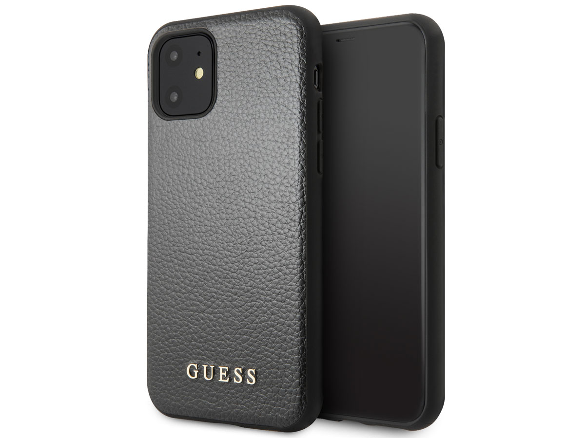 Guess Iridescent Hard Case Zwart - iPhone 11/XR hoesje