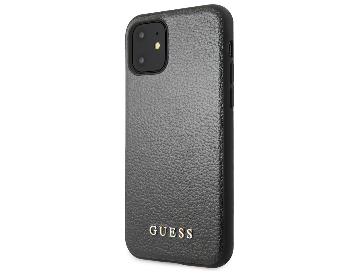 Guess Iridescent Hard Case Zwart - iPhone 11/XR hoesje