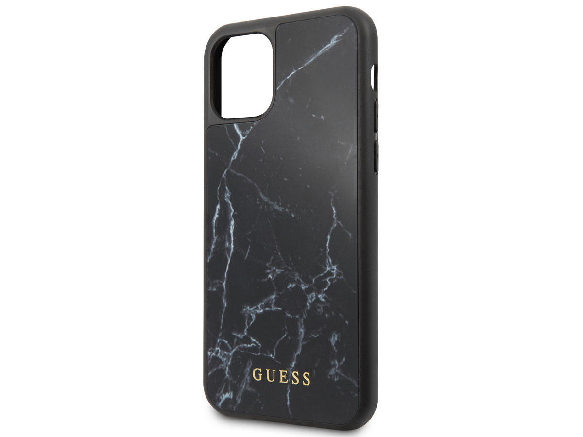 Guess Marble Look Case Zwart - iPhone 11/XR hoesje