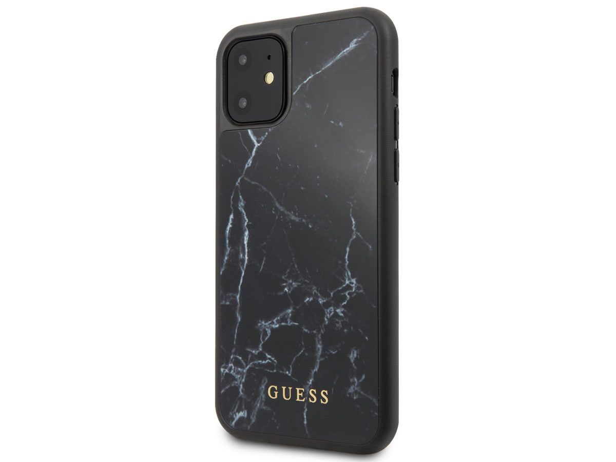 Guess Marble Look Case Zwart - iPhone 11/XR hoesje