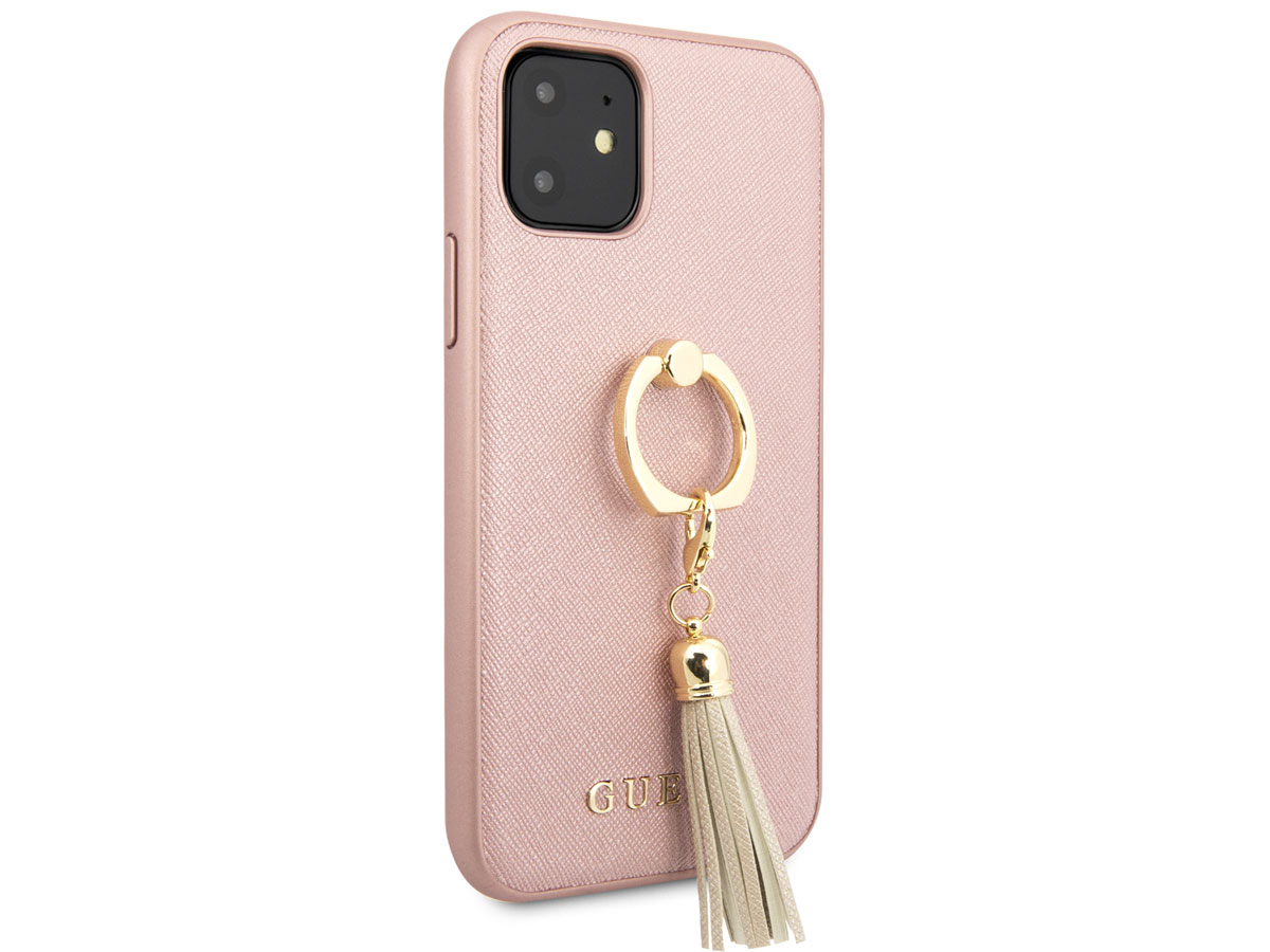 Guess Tassel iRing Case Rosé - iPhone 11 hoesje