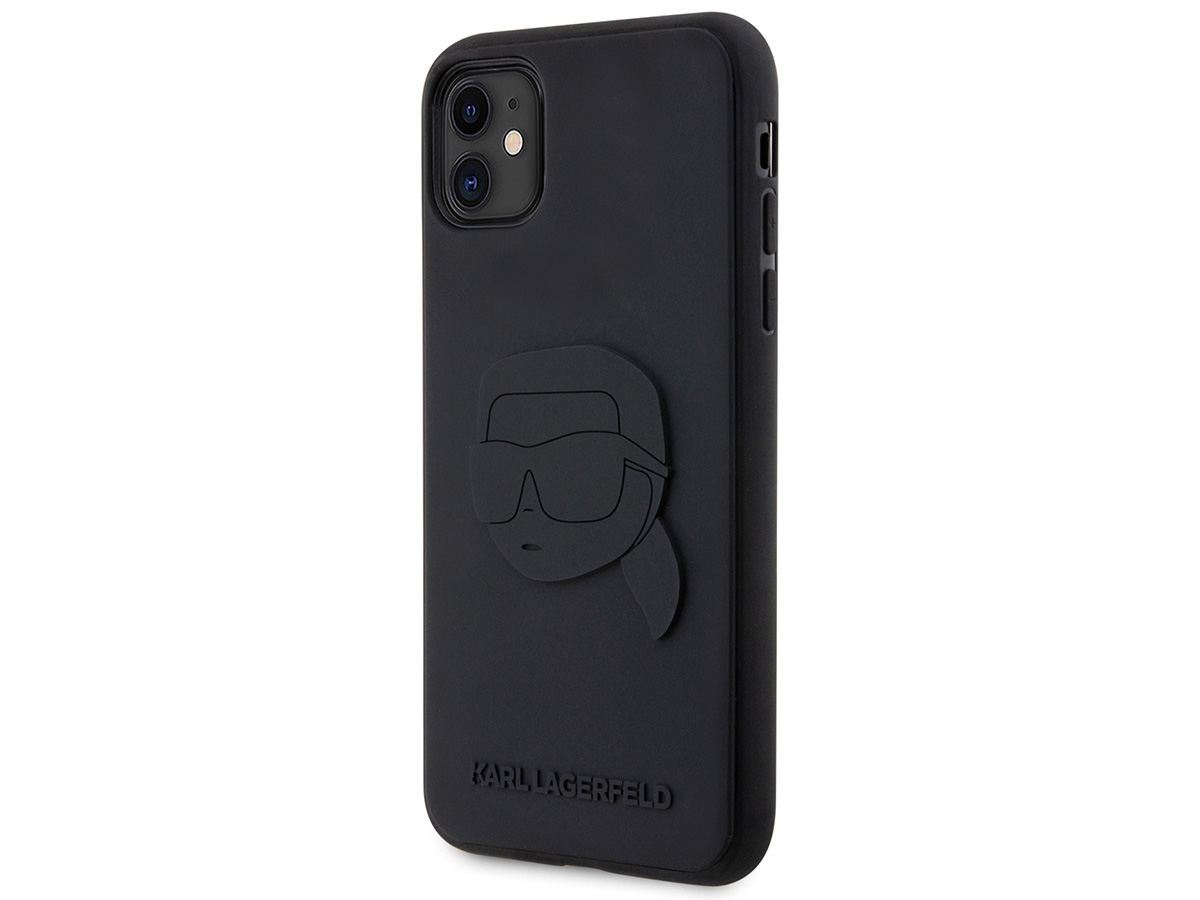 Karl Lagerfeld 3D Ikonik Case Zwart - iPhone 11/XR hoesje