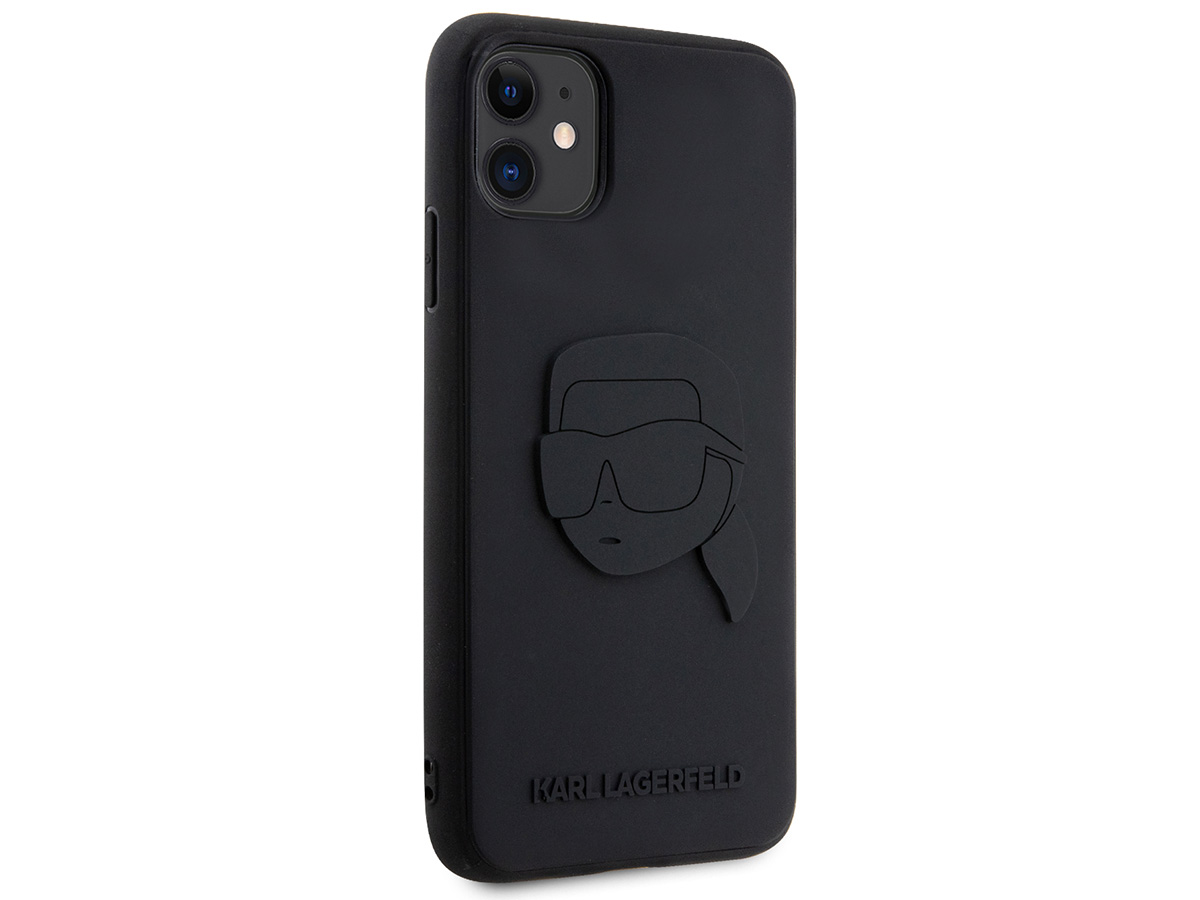 Karl Lagerfeld 3D Ikonik Case Zwart - iPhone 11/XR hoesje