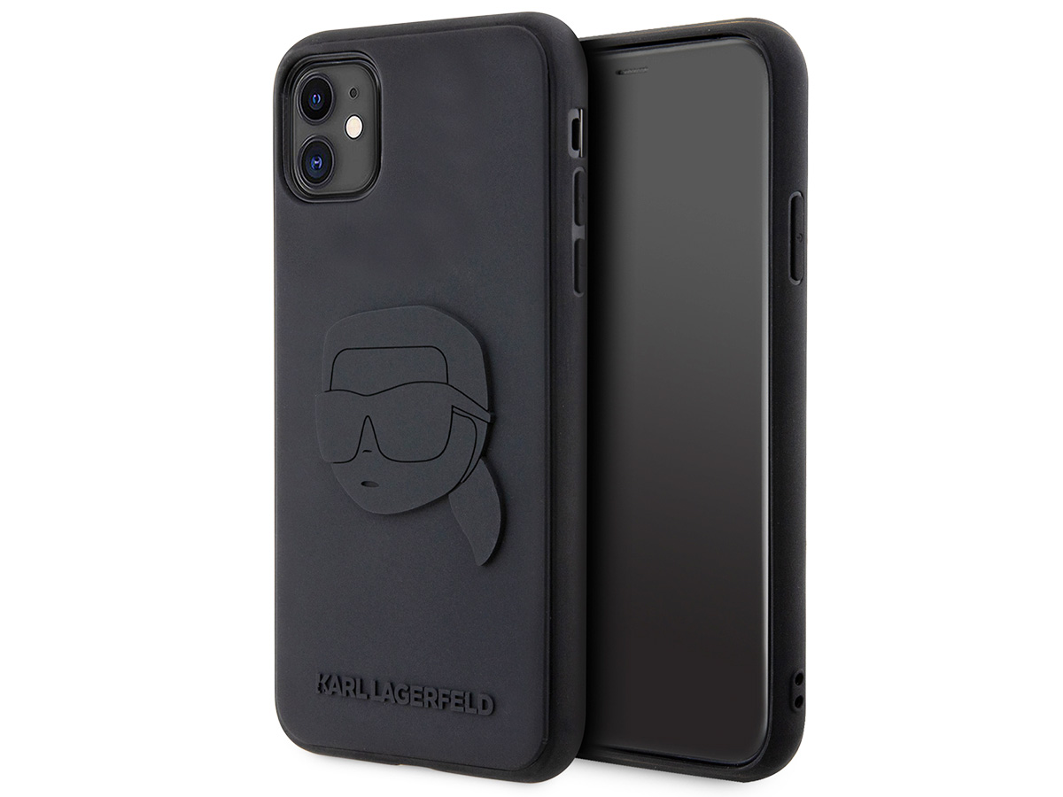 Karl Lagerfeld 3D Ikonik Case Zwart - iPhone 11/XR hoesje