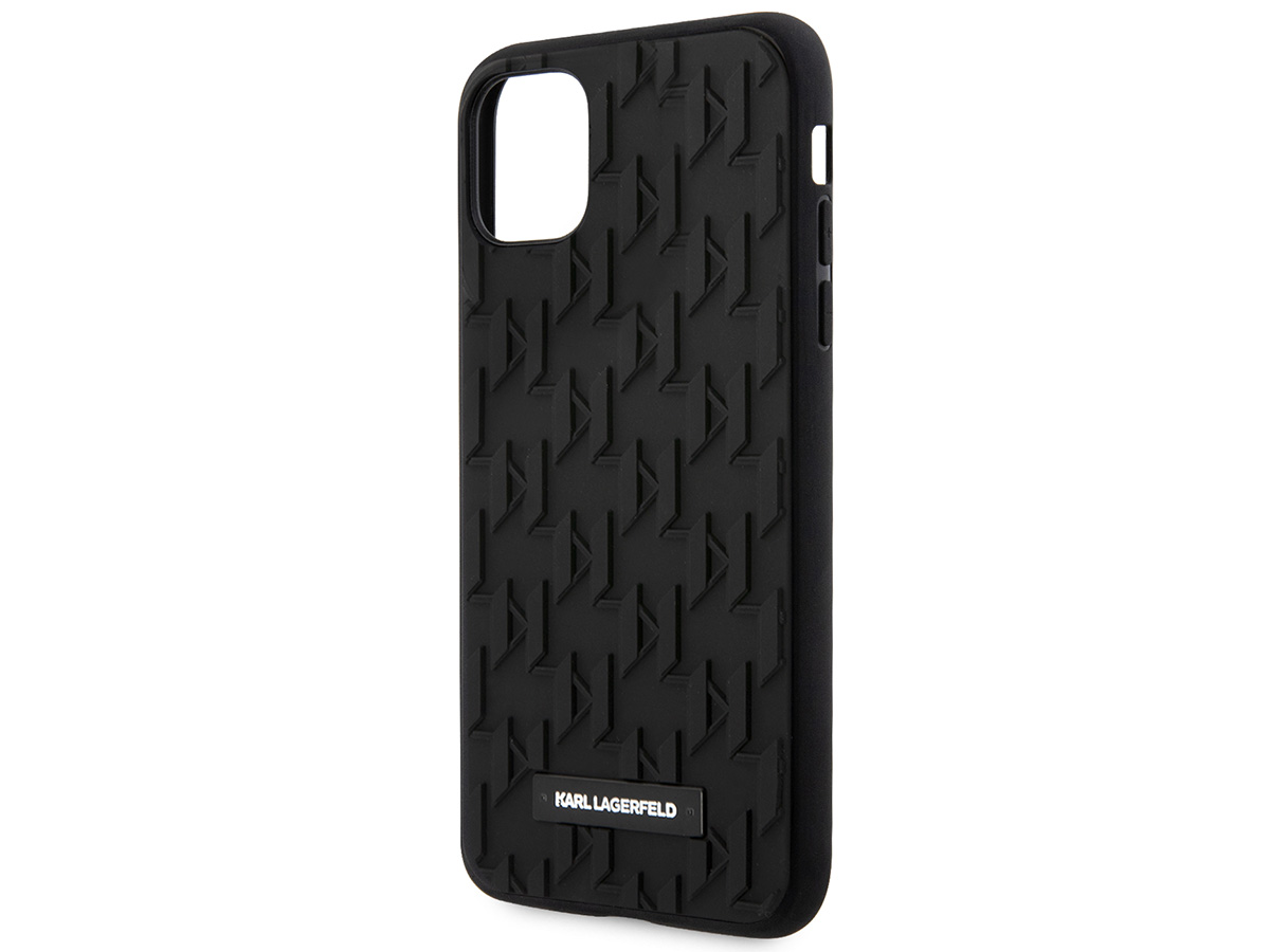 Karl Lagerfeld 3D Monogram Case Zwart - iPhone 11/XR hoesje