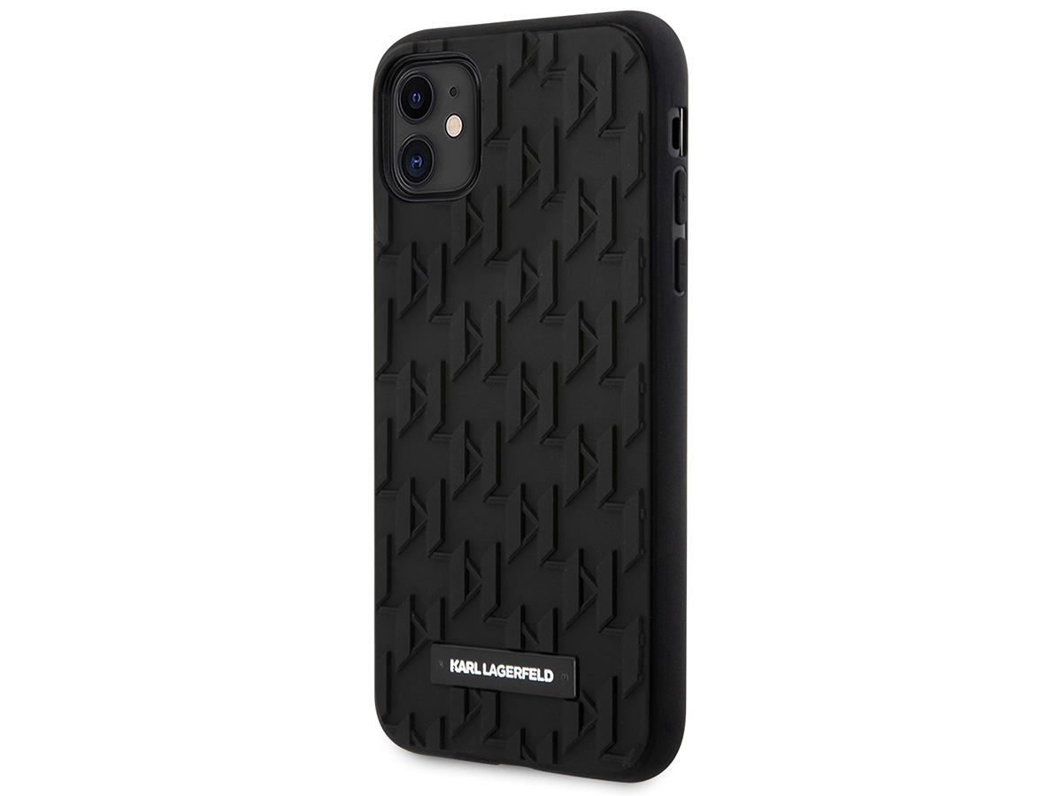 Karl Lagerfeld 3D Monogram Case Zwart - iPhone 11/XR hoesje