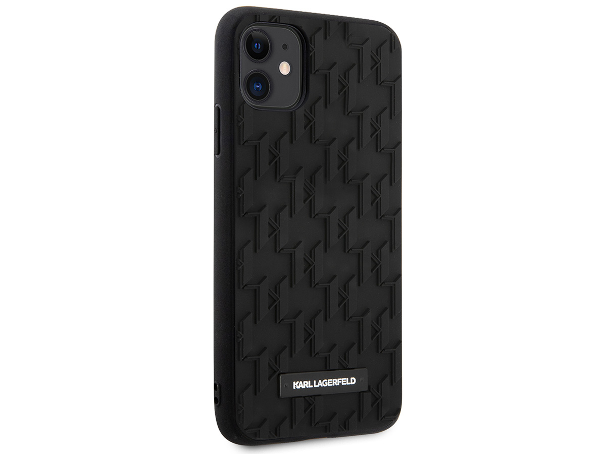 Karl Lagerfeld 3D Monogram Case Zwart - iPhone 11/XR hoesje